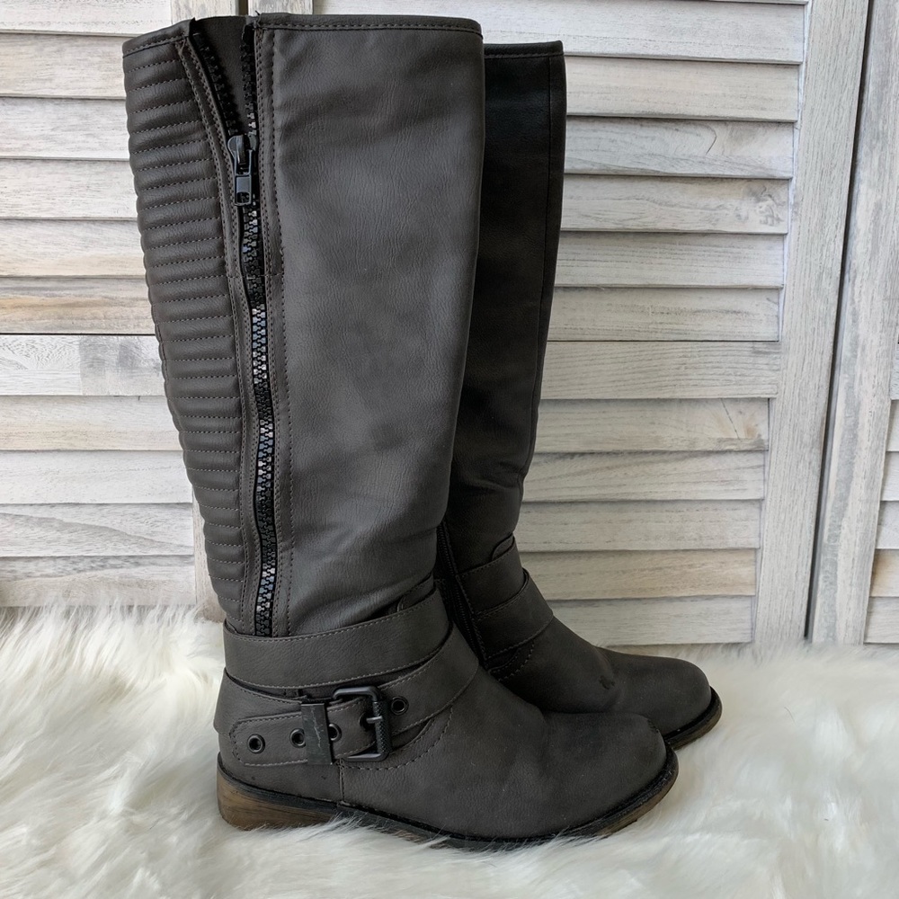 ALDO Solvey Grey Riding Boots Size 7.5